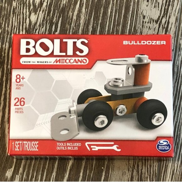 NWT Meccano Bolts Toys 3 Sets Bulldozer Car Helicopter Cool!! - Picture 3 of 7